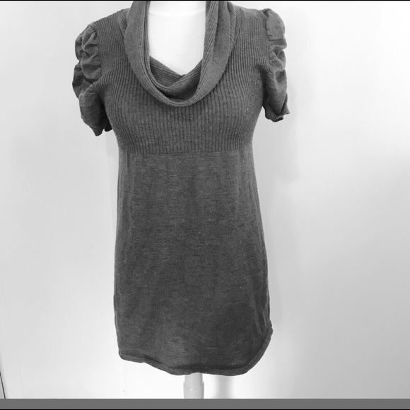 Takeout Sweaters - TAKEOUT babydoll ruched sleeve cowl  sweater XL